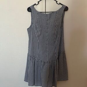 Navy and White Checkered Mini Dress